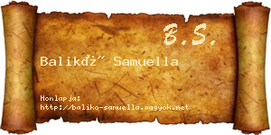 Balikó Samuella névjegykártya